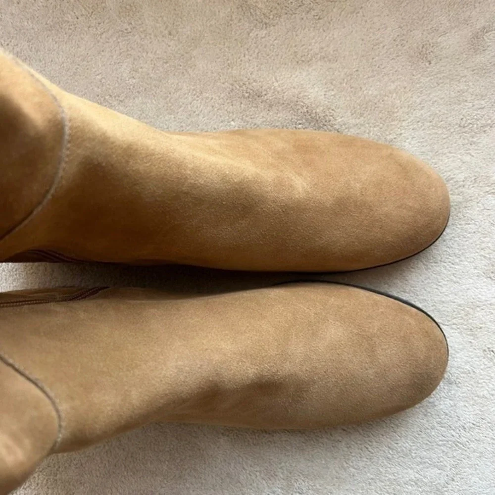 Cole Haan Isabelle Tan Suede Elastic Panel Over The Knee Riding Boots‎ Women 8.5